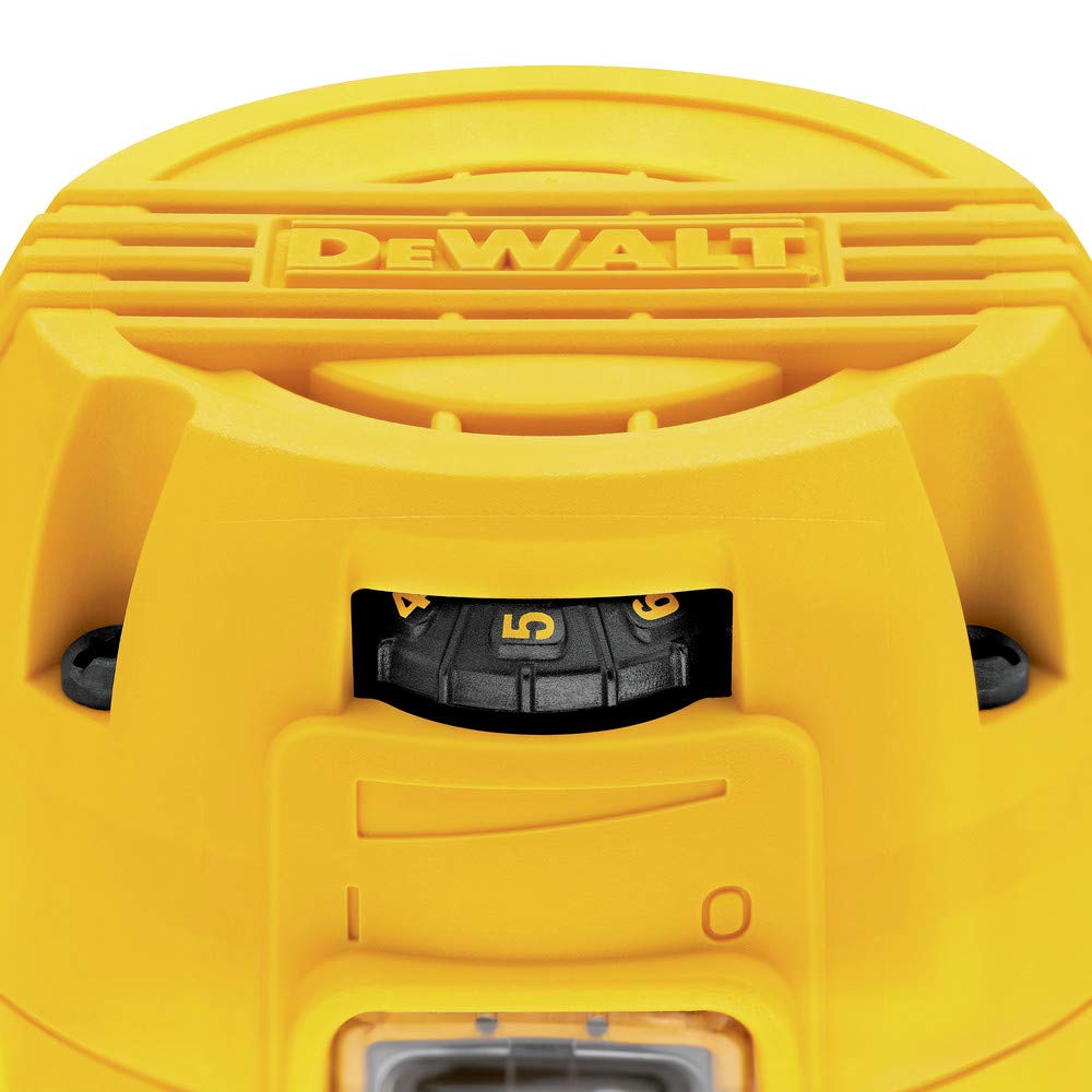 Aluminum housing and base on DEWALT DWP611 emphasize durability