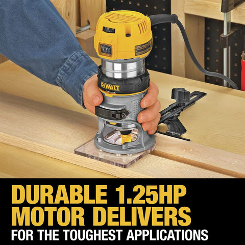 Soft-start with electronic feedback on DEWALT DWP611 keeps speed steady