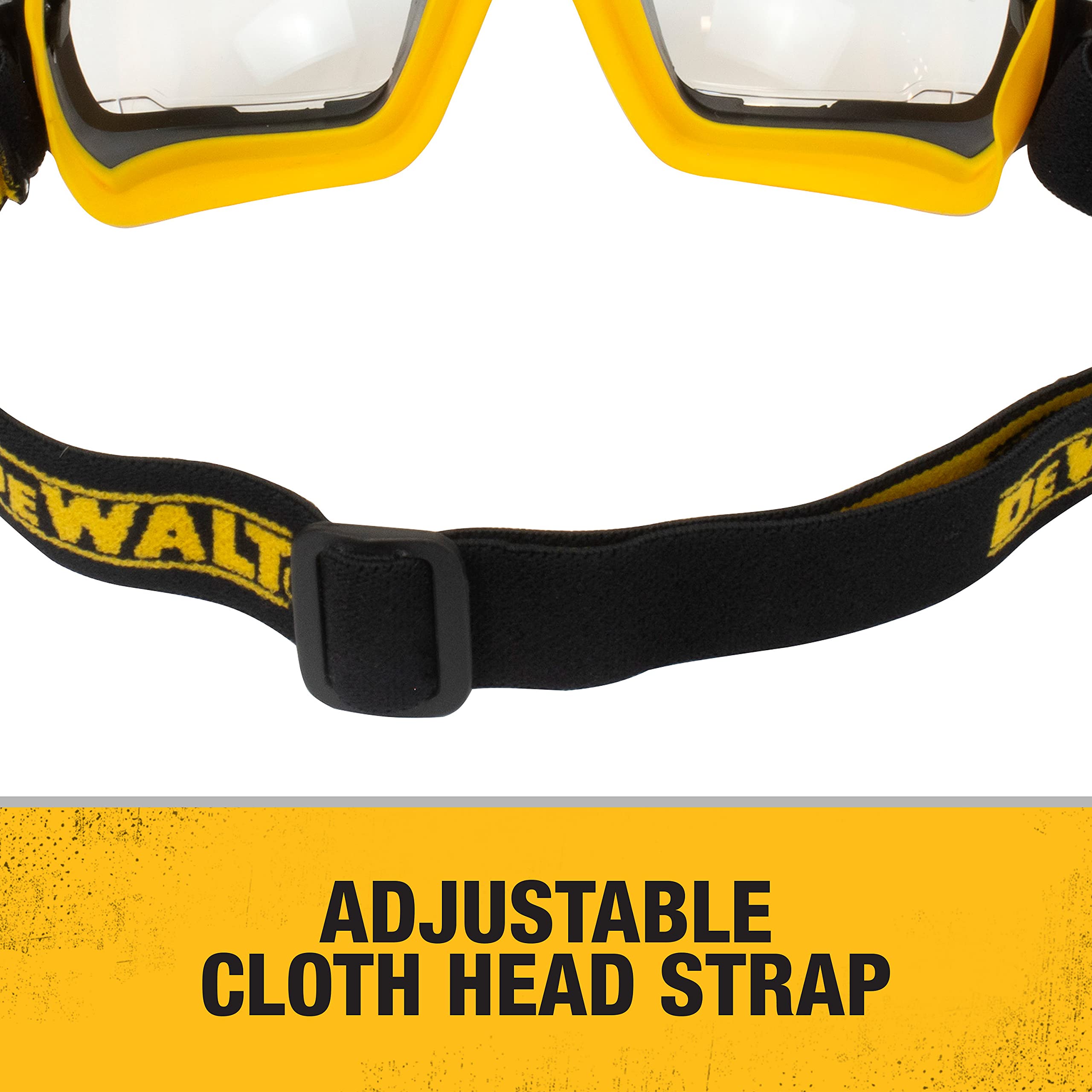 DEWALT clear lenses maintain visibility across temperature shifts for steady work.