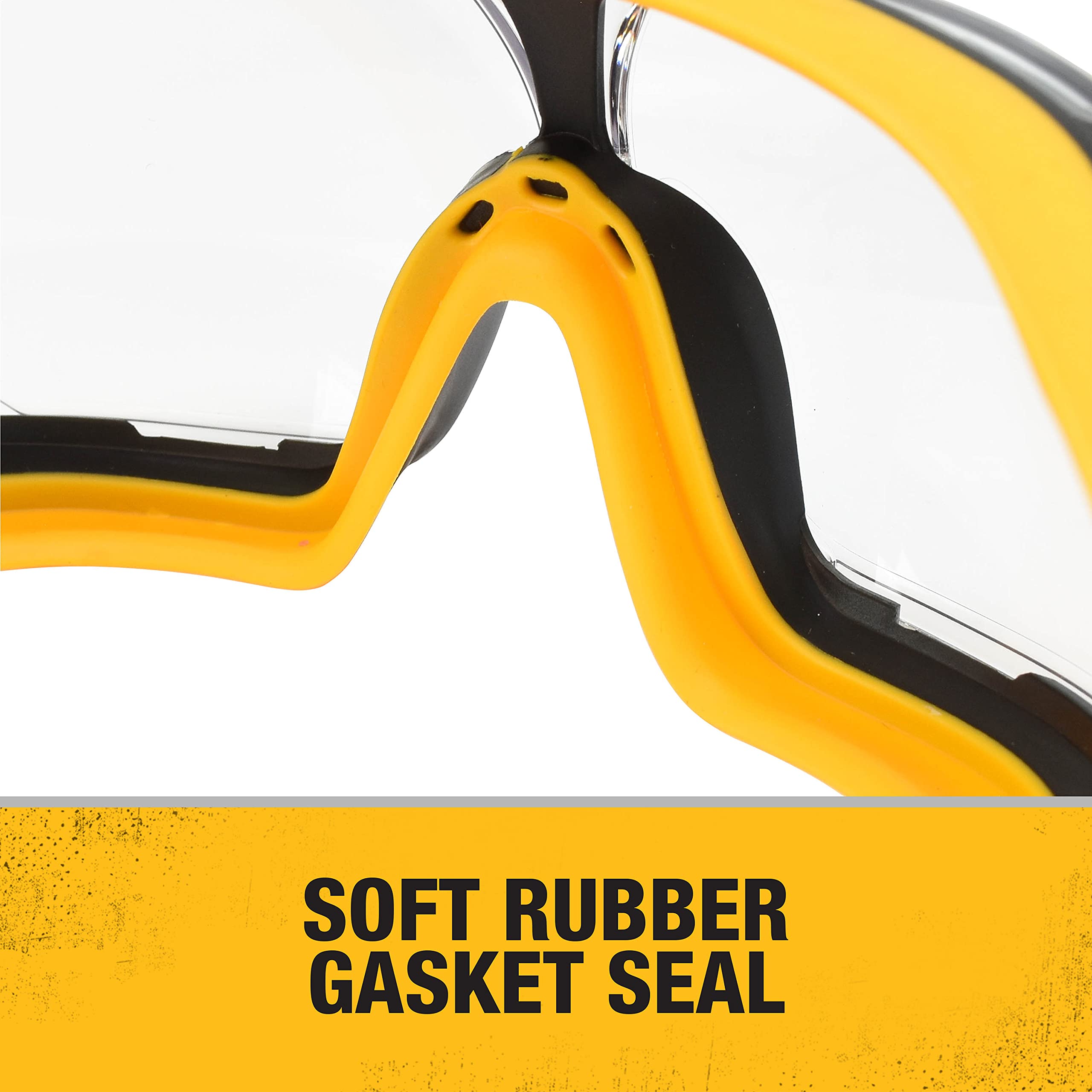 DEWALT low-profile frame minimizes interference with other PPE.