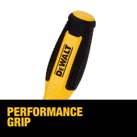 DEWALT sand-blasted tip closeup highlights precision fit reducing cam-out