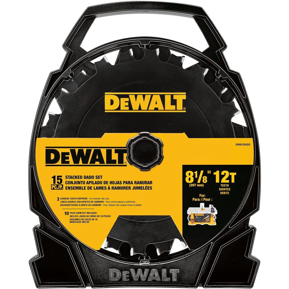 DEWALT stacked dado blade outer for precise grooves and stable cuts.