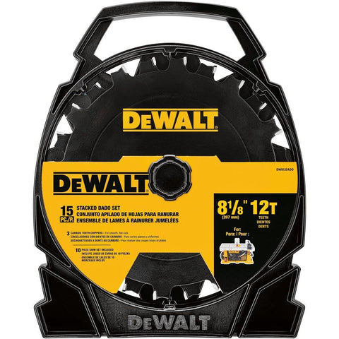 DEWALT stacked dado blade outer for precise grooves and stable cuts.