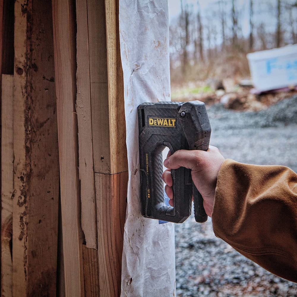 DEWALT carbon fiber housing close-up highlights slim, comfortable grip