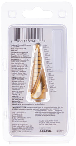 DEWALT step drill bit optimized for impact drivers, suitable for on site use