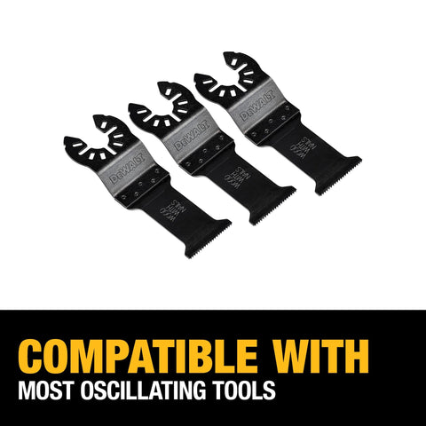 DEWALT titanium-coated blade offers lasting durability for demanding cuts