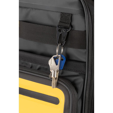 DEWALT tool backpack; fold-down main pocket for quick access.