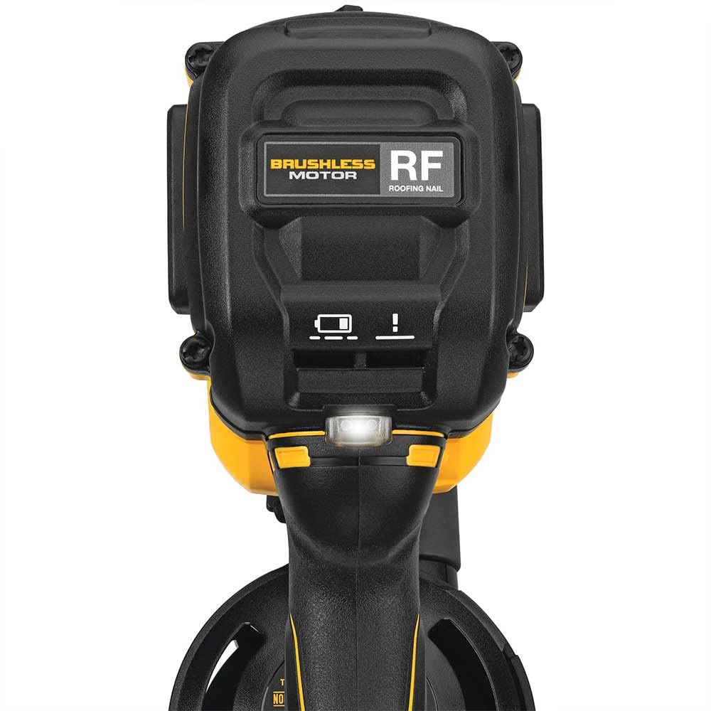 DeWalt tool-free tray setup shown speeding nail changes