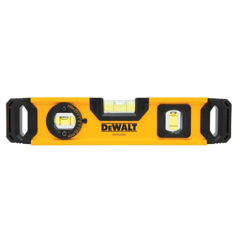 DEWALT Torpedo Extruded 9in front view emphasizes compact length for quick checks.