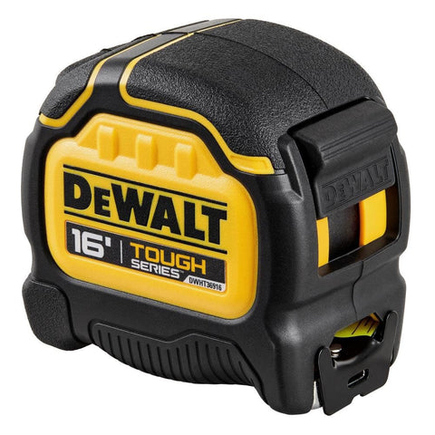 DEWALT Tough Tape end hook anchors measurements securely