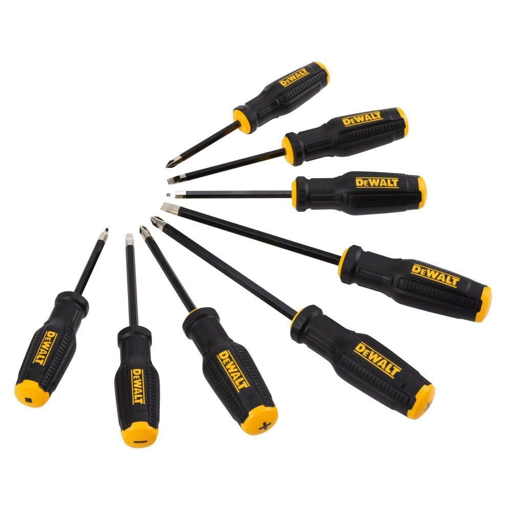 DEWALT ToughSeries 8Pc bi-material handle for secure, comfortable use.