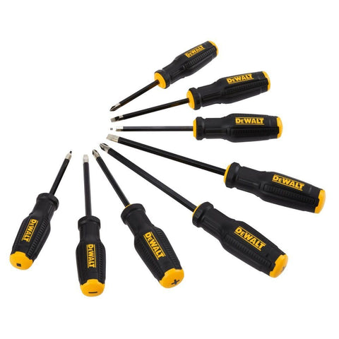 DEWALT ToughSeries 8Pc bi-material handle for secure, comfortable use.