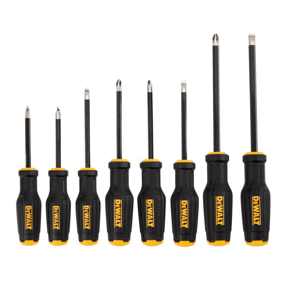 DEWALT ToughSeries 8Pc case open, organized bits and rugged construction.