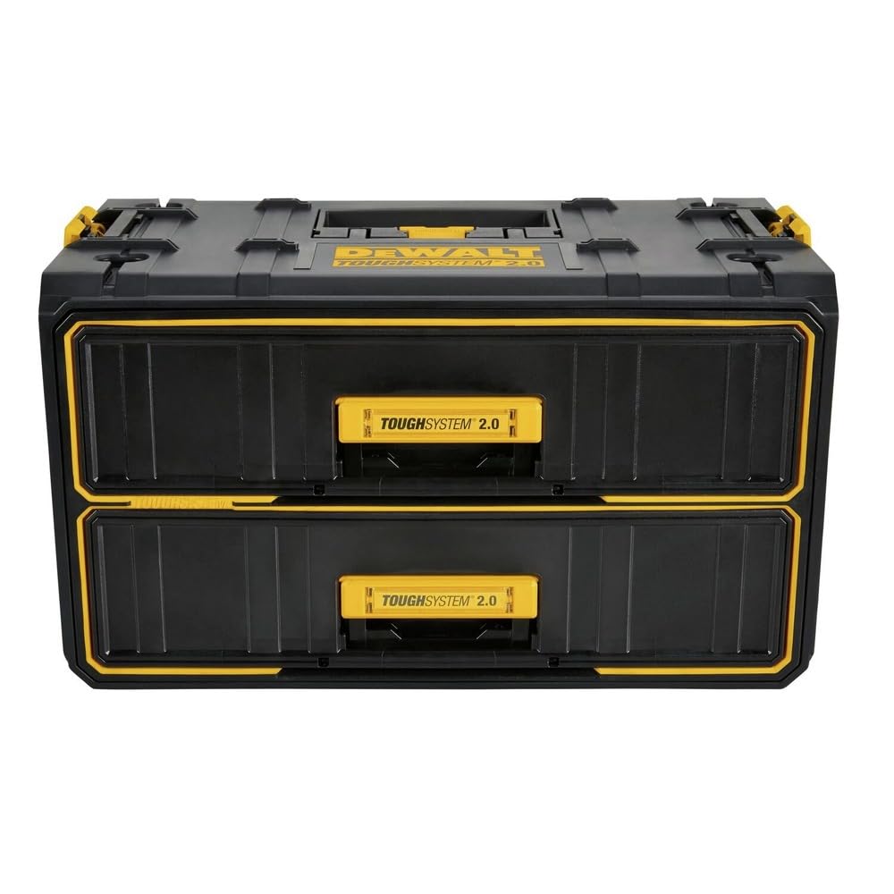 DEWALT ToughSystem 2.0 two-drawer view highlighting deep drawers for bulky tools