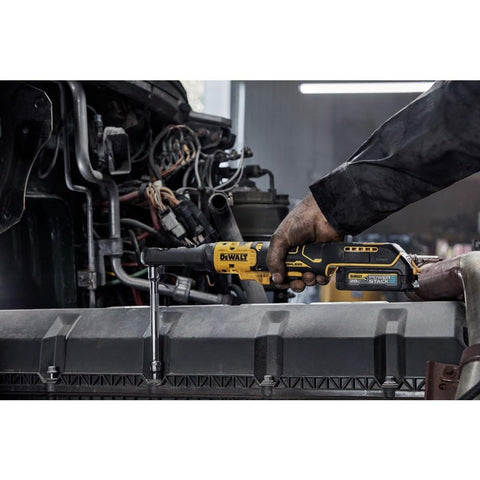 DEWALT trigger lock prevents accidental activation during handling.