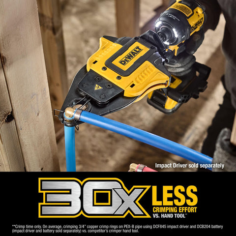 Vertical crimping support on DEWALT PEX attachment
