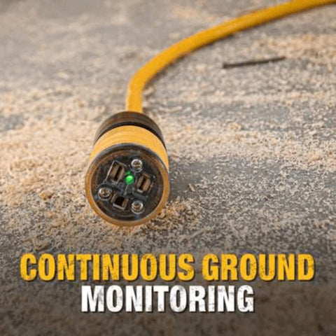 DEWALT weatherproof outdoor extension cord designed for indoor and outdoor use.
