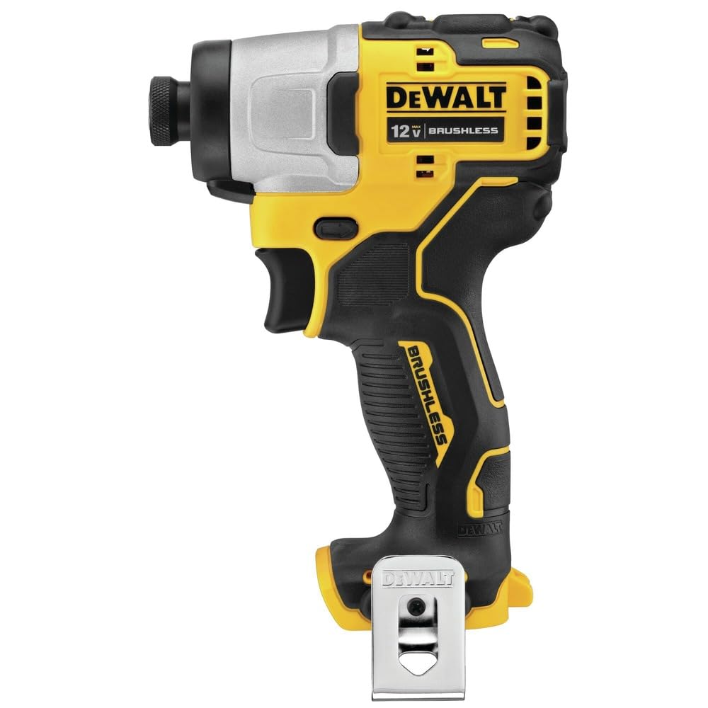DEWALT XTREME 12V MAX impact driver with compact design for precise fastening in confined areas.