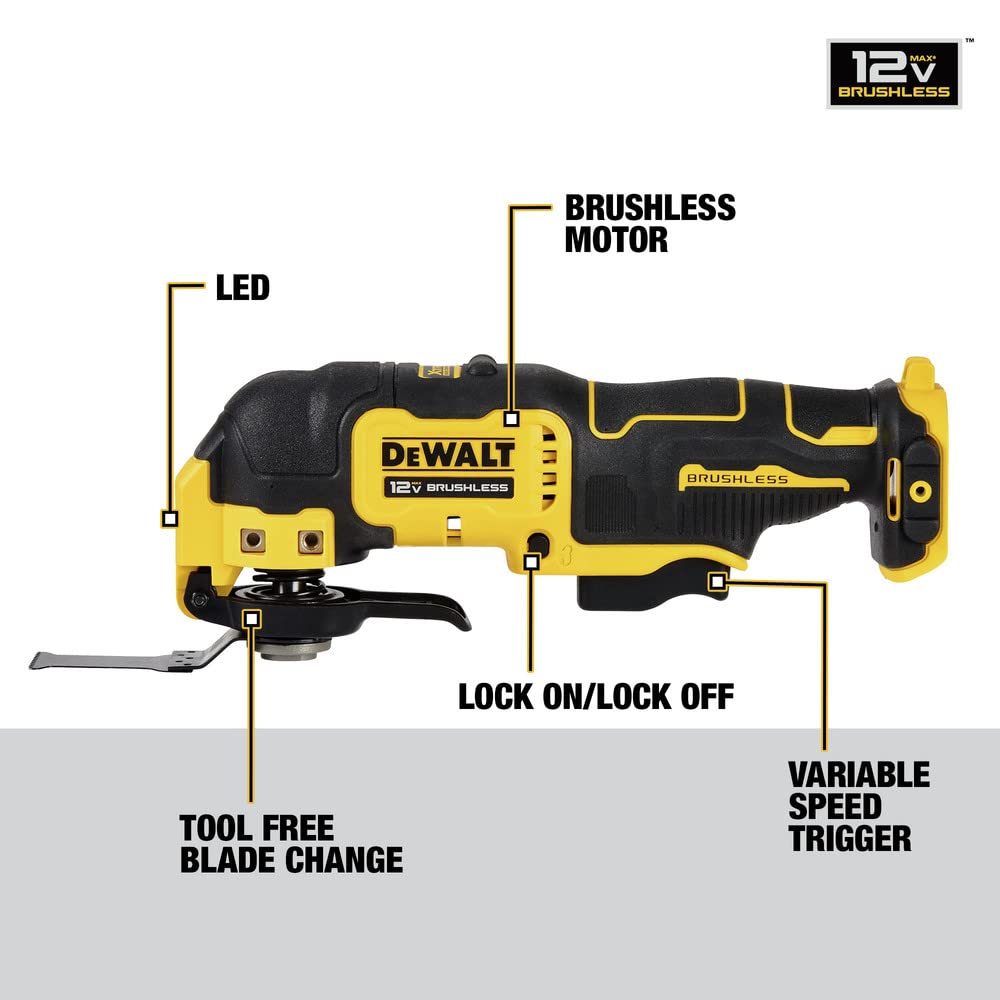 DEWALT XTREME 12V MAX oscillating tool Quick-Change makes blade swaps fast