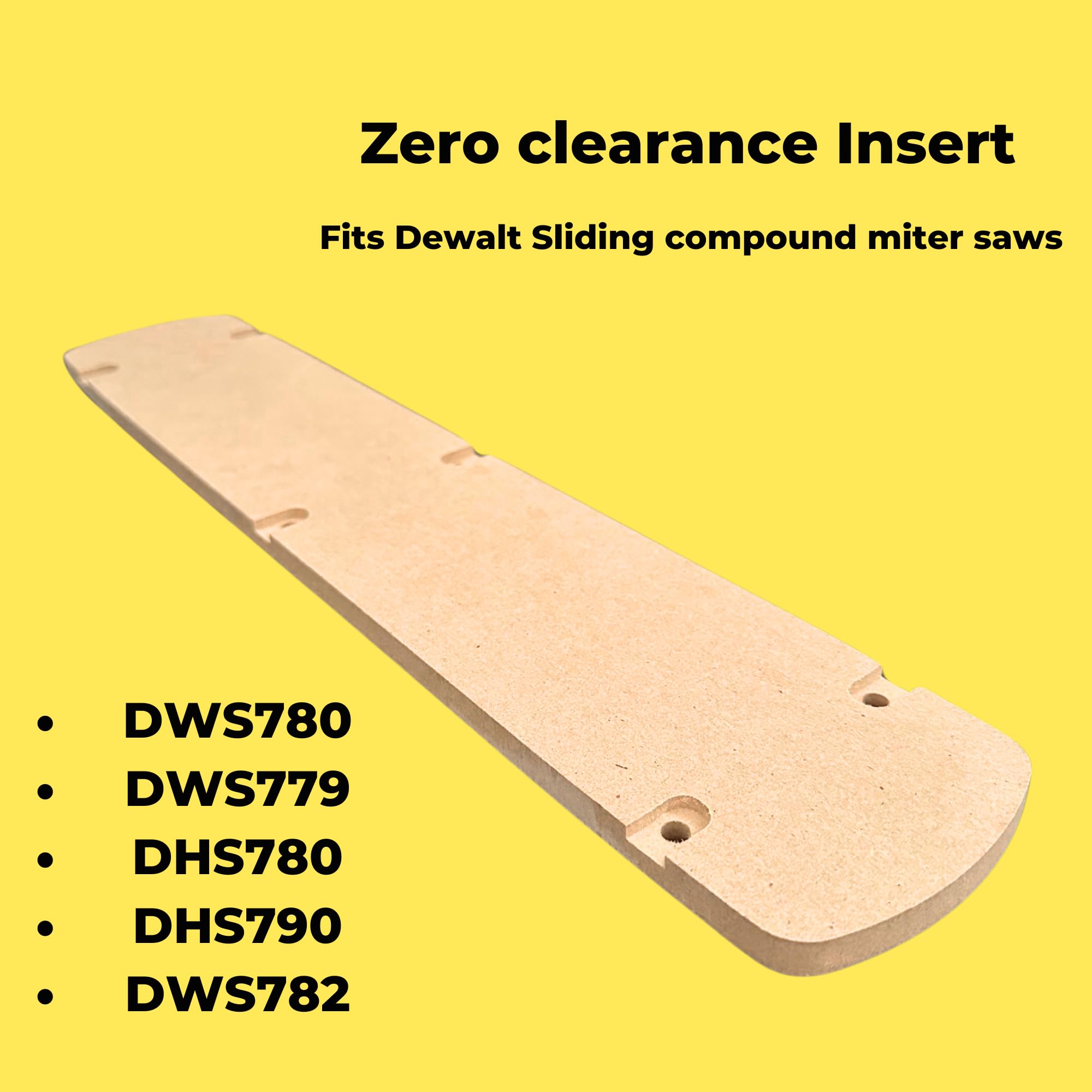 Dewalt zero-clearance insert for DHS790 enhances material support and cut quality