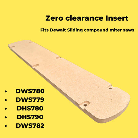 Dewalt zero-clearance insert for DHS790 enhances material support and cut quality
