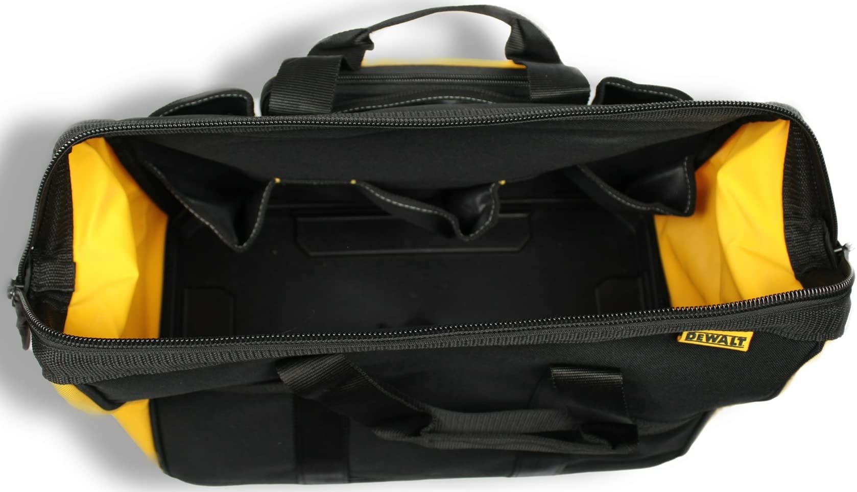 DEWALT N712935 tool bag interior demonstrates spacious organization for impact wrenches