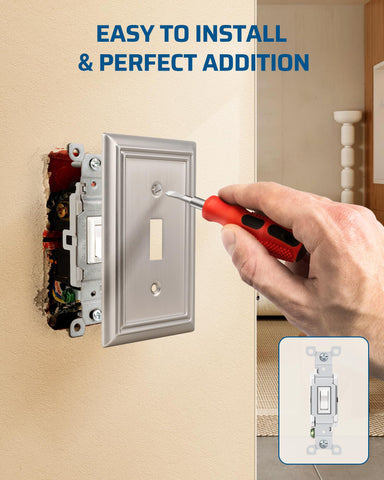 DEWENWILS corrosion-resistant wall plate in brushed nickel for long-lasting aesthetic