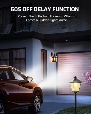 DEWENWILS porch light dusk-to-dawn sensor for secure evenings.