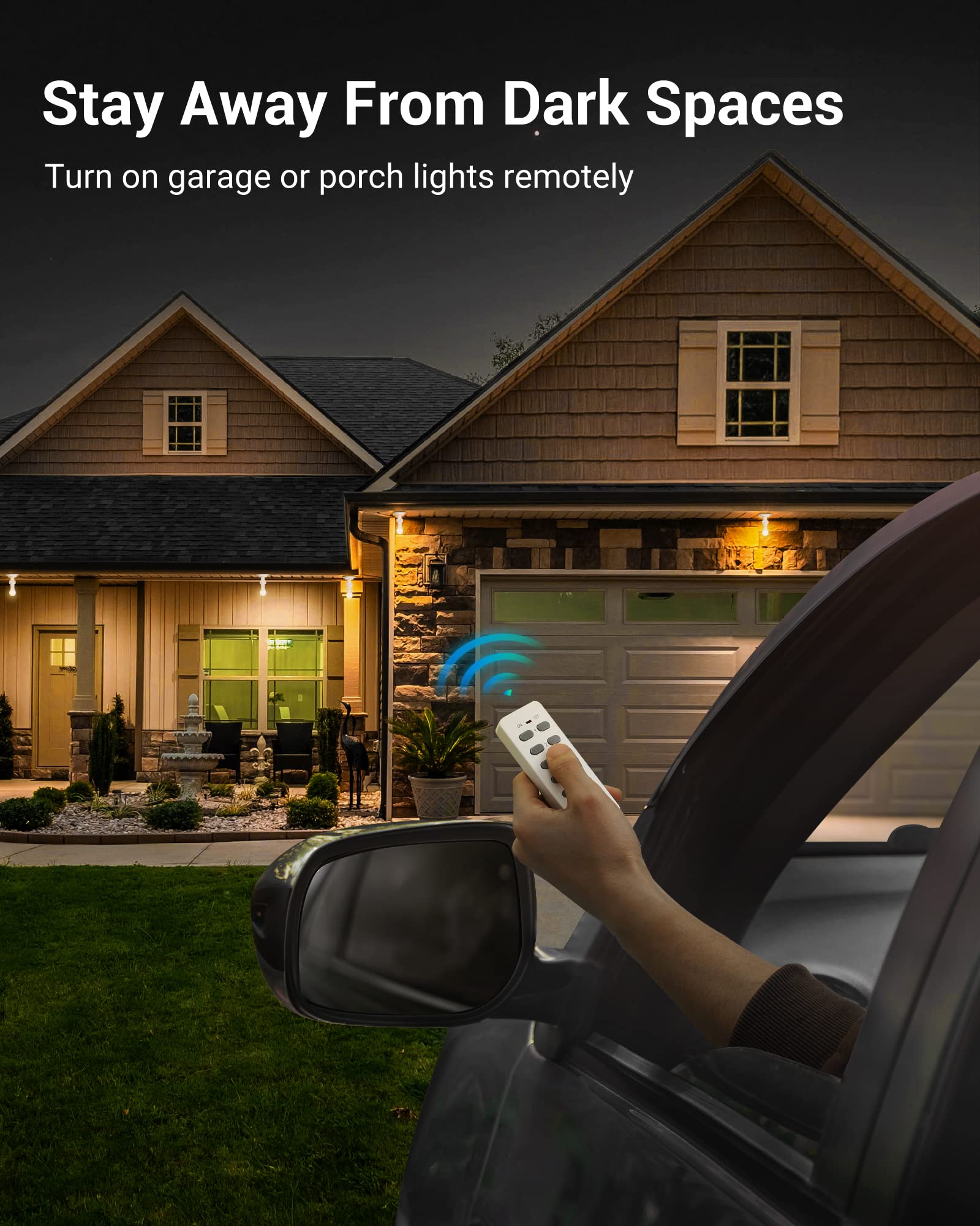 DEWENWILS 100 ft control range through walls for convenient lighting