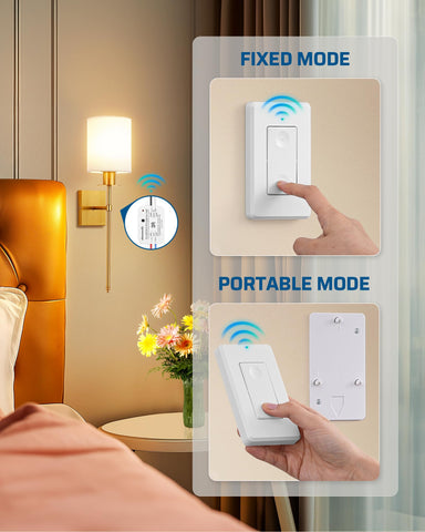 DEWENWILS 100ft RF range works through walls for reliable lamp control.
