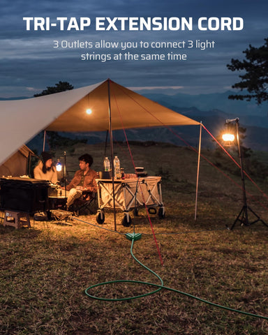 DEWENWILS 125V 13A 1625W SJTW cord ensures reliable outdoor power supply.