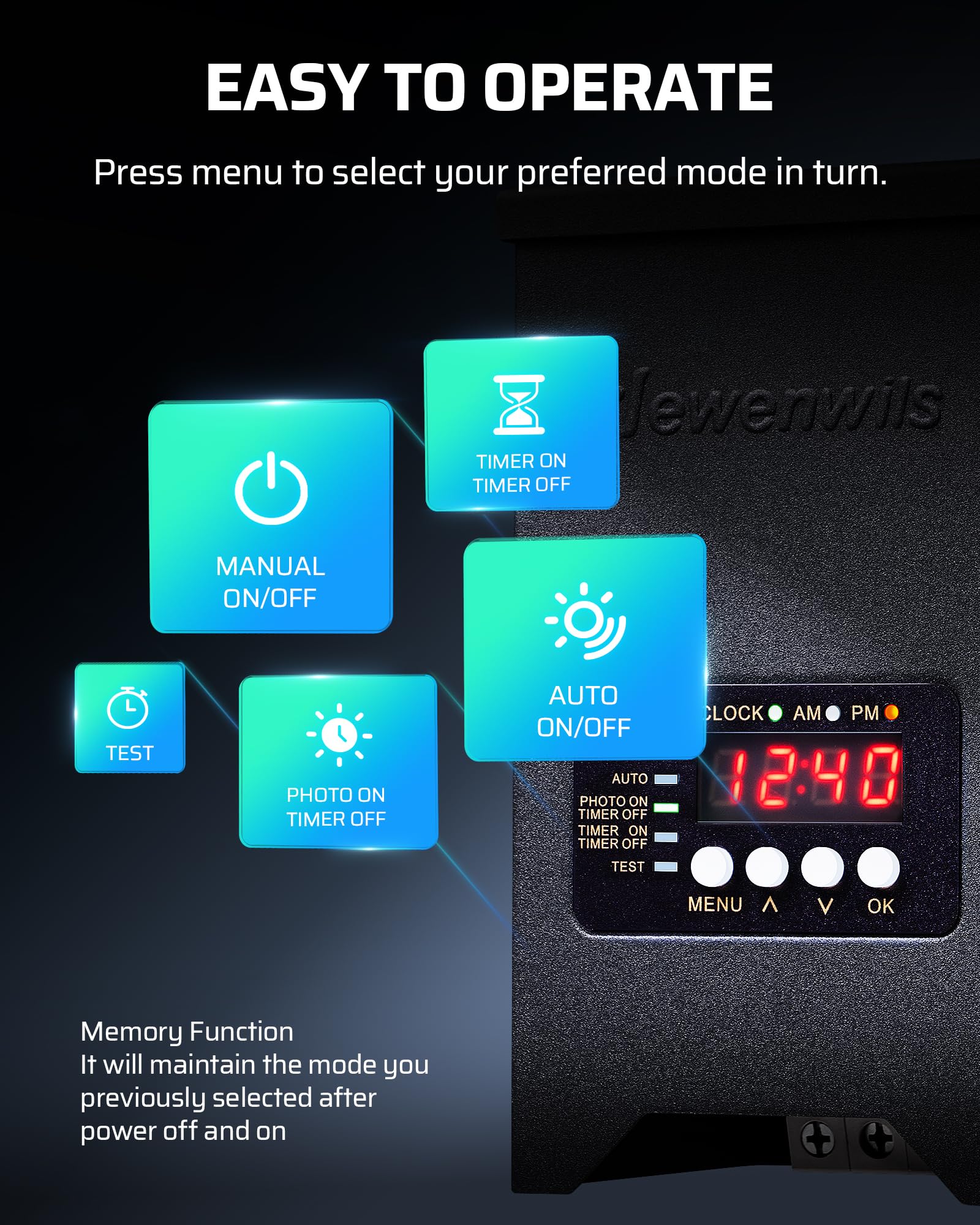 DEWENWILS dusk-to-dawn sensor provides automatic on off for outdoor lights