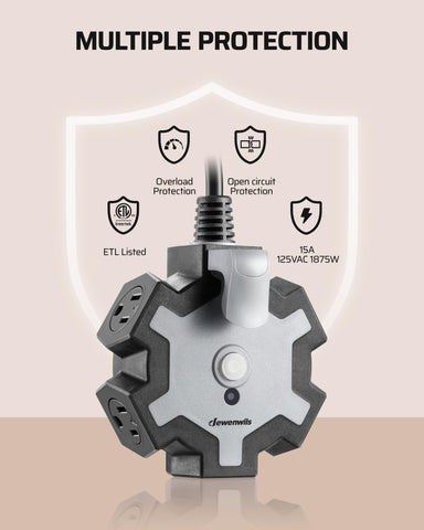 DEWENWILS 15A circuit breaker provides overload protection