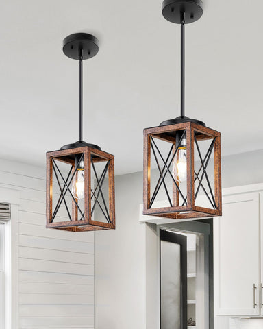 DEWENWILS farmhouse pendant light with open design for bright, welcoming hallways and dining areas