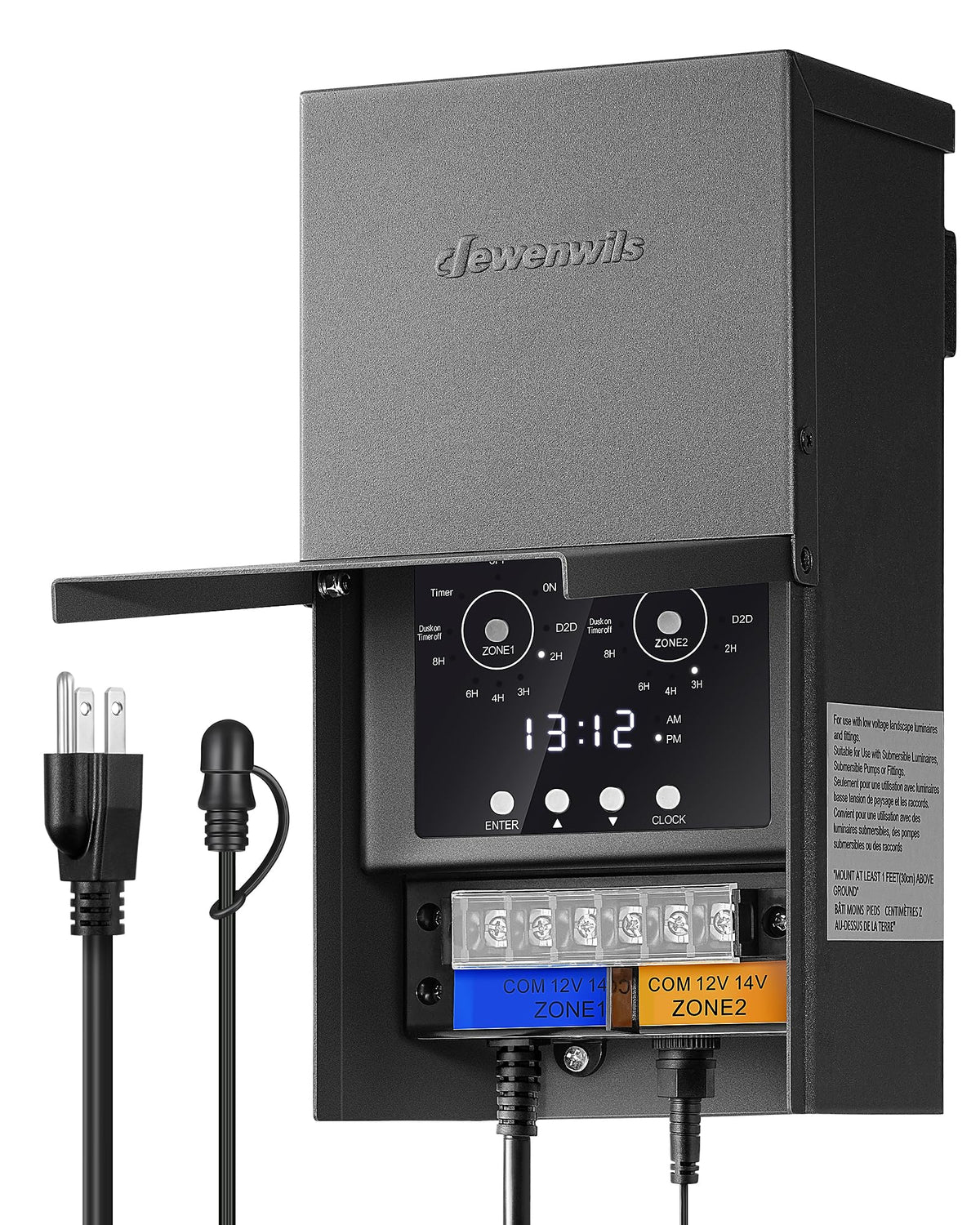 DEWENWILS 300W transformer for outdoor landscape lighting with easy installation.