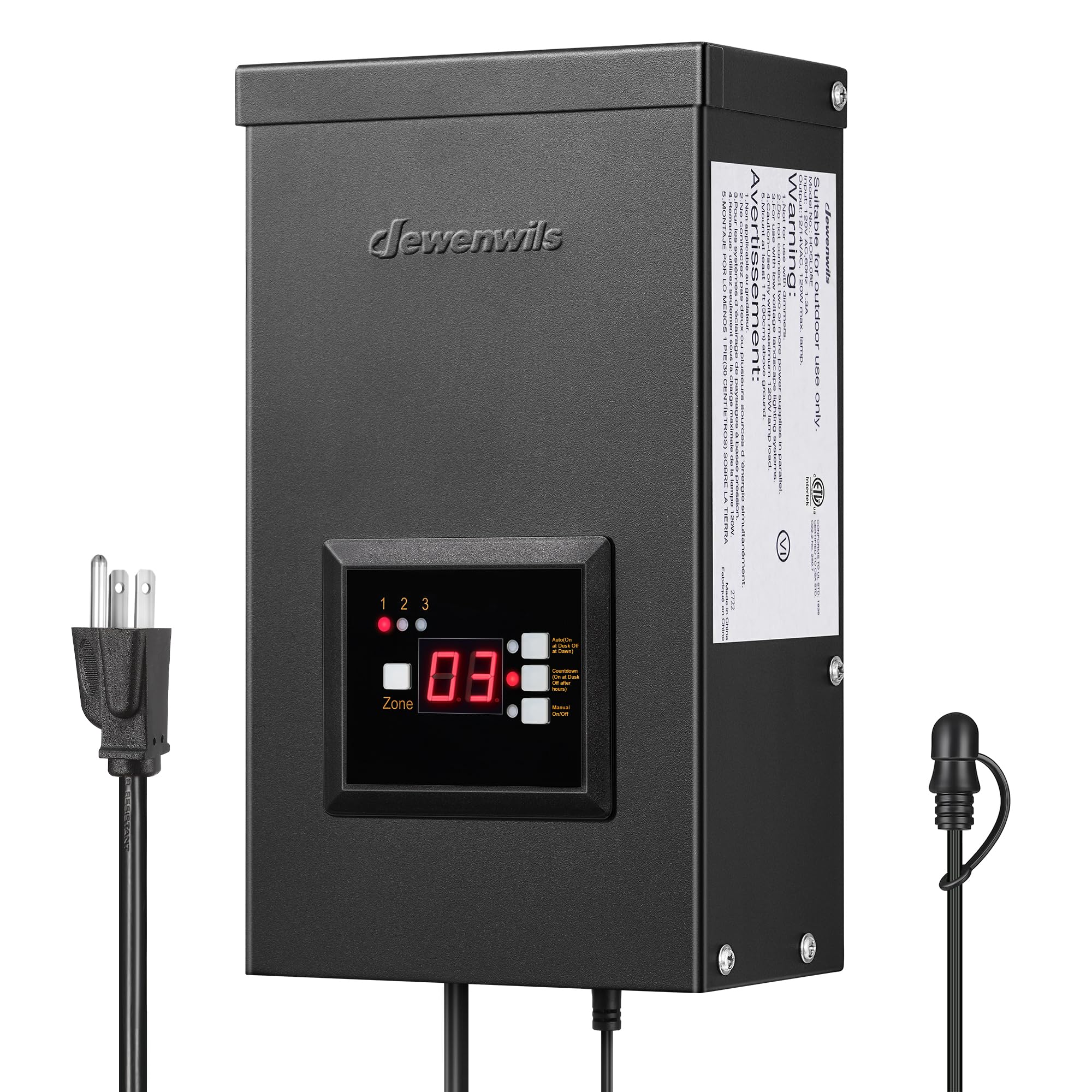 DEWENWILS 300W transformer outdoor mount for easy yard lighting control