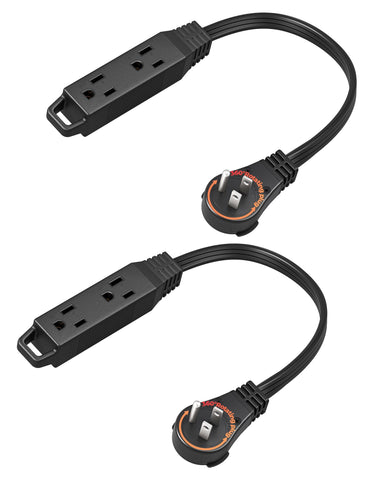 DEWENWILS 360° rotating flat plug for versatile outlet positioning.