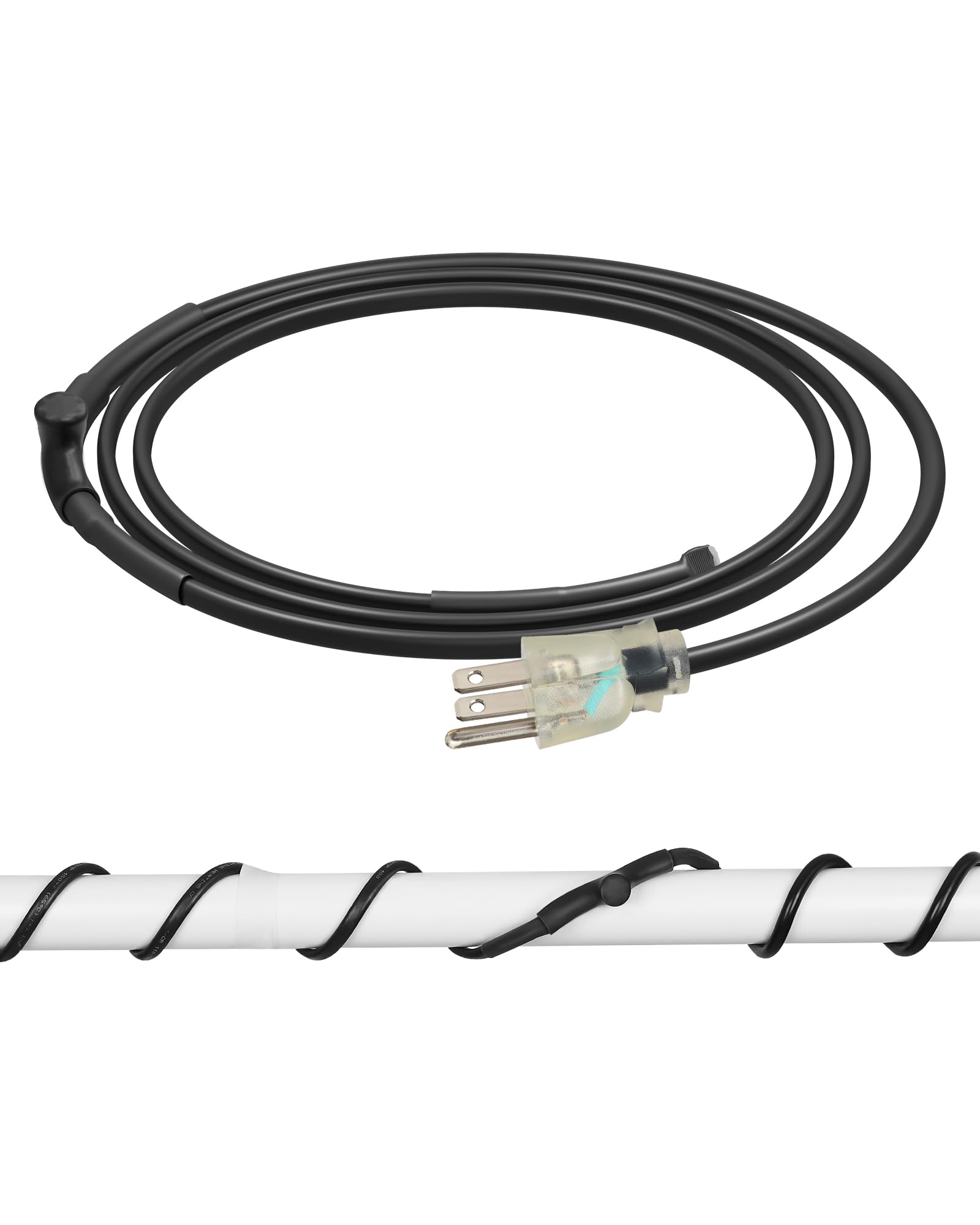 DEWENWILS 3ft heat tape on pipe provides winter protection and easy setup.