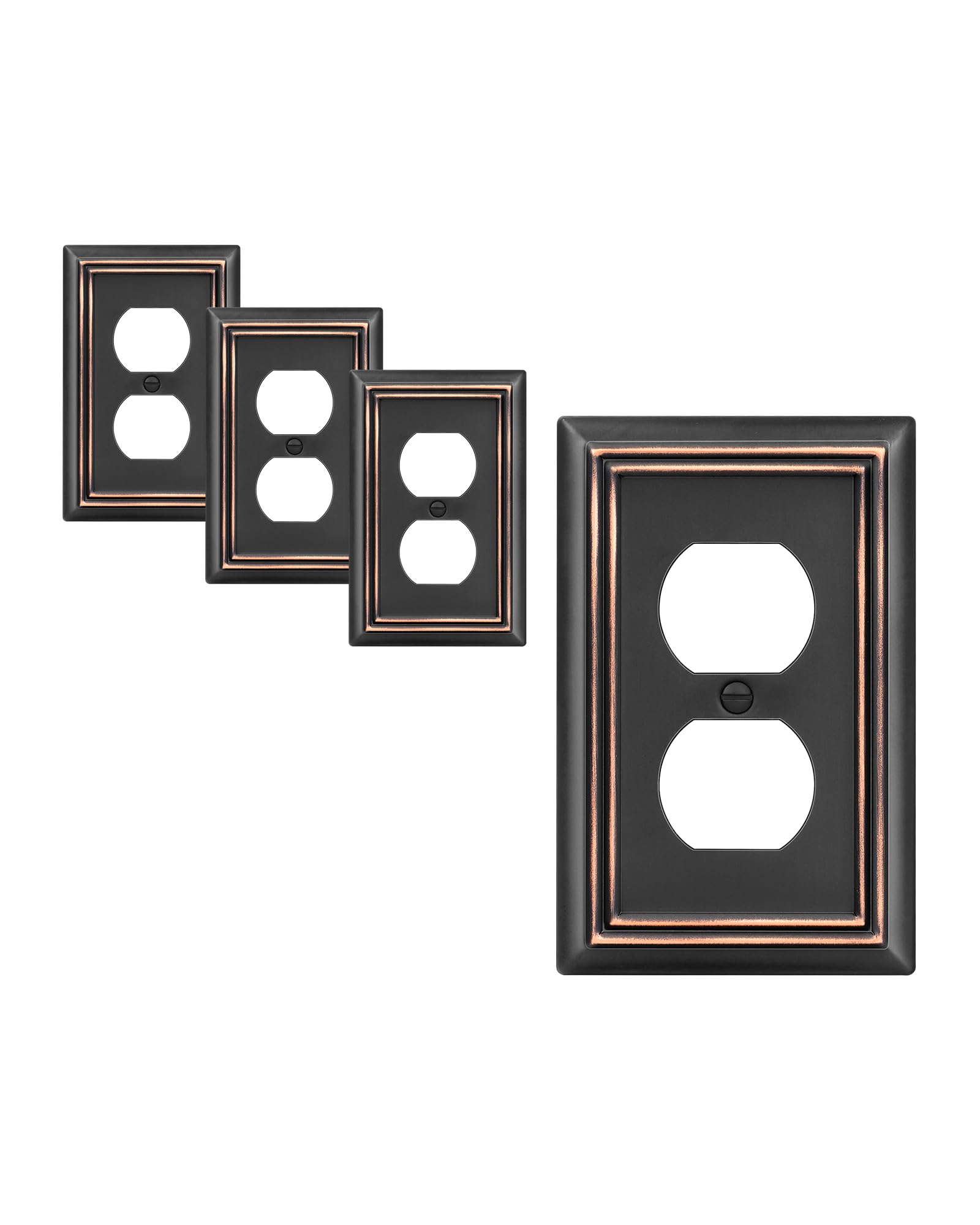 DEWENWILS four-pack aged bronze duplex wall plate for durable updates