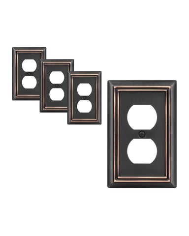 DEWENWILS four-pack aged bronze duplex wall plate for durable updates