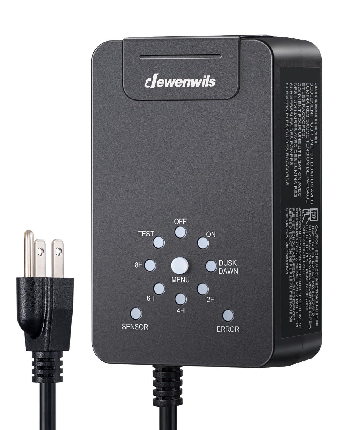 DEWENWILS 60W outdoor transformer ready for exterior installation.