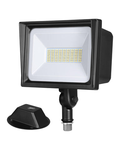 DEWENWILS 65W flood light with knuckle mount for versatile outdoor installation.