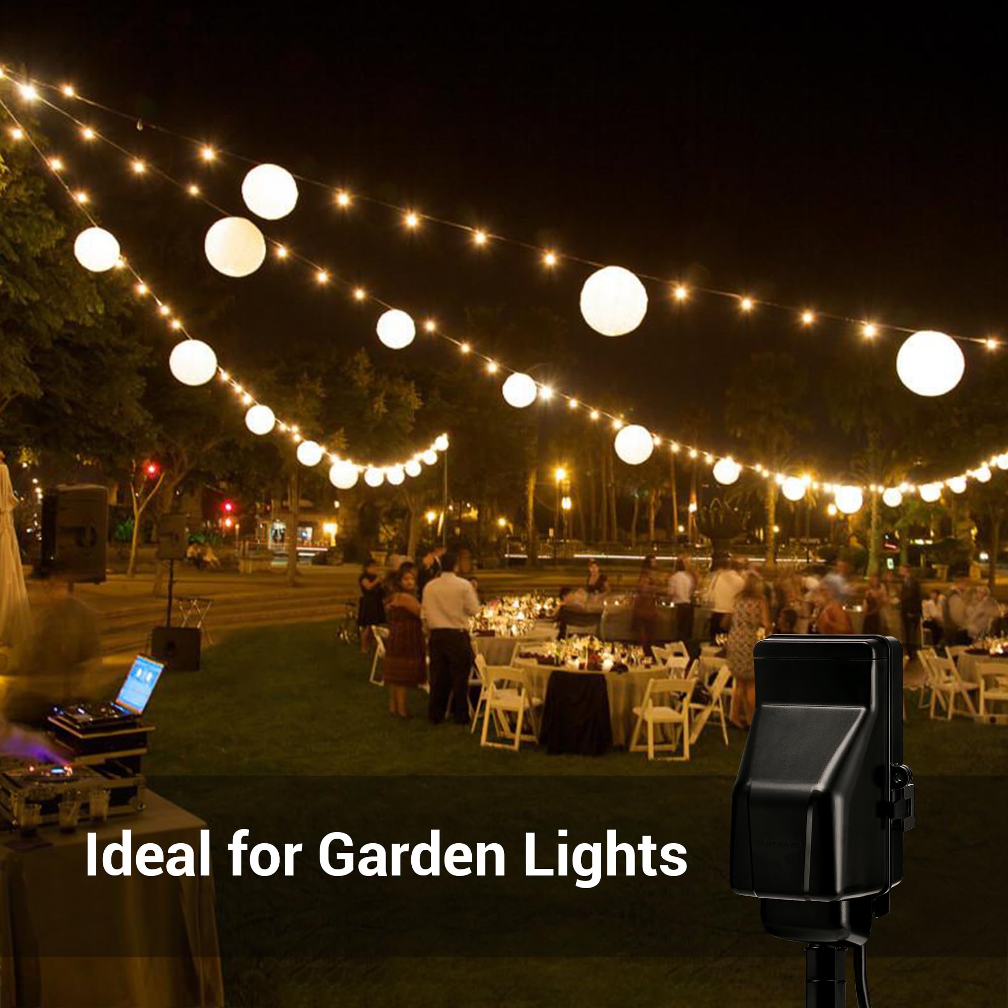DEWENWILS 6ft cord extends outdoor installation range.