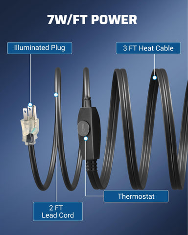 DEWENWILS 7W/ft rating delivers efficient warmth along the length.