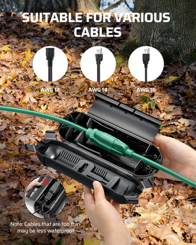 DEWENWILS adjustable compartment keeps cords tidy and organized.