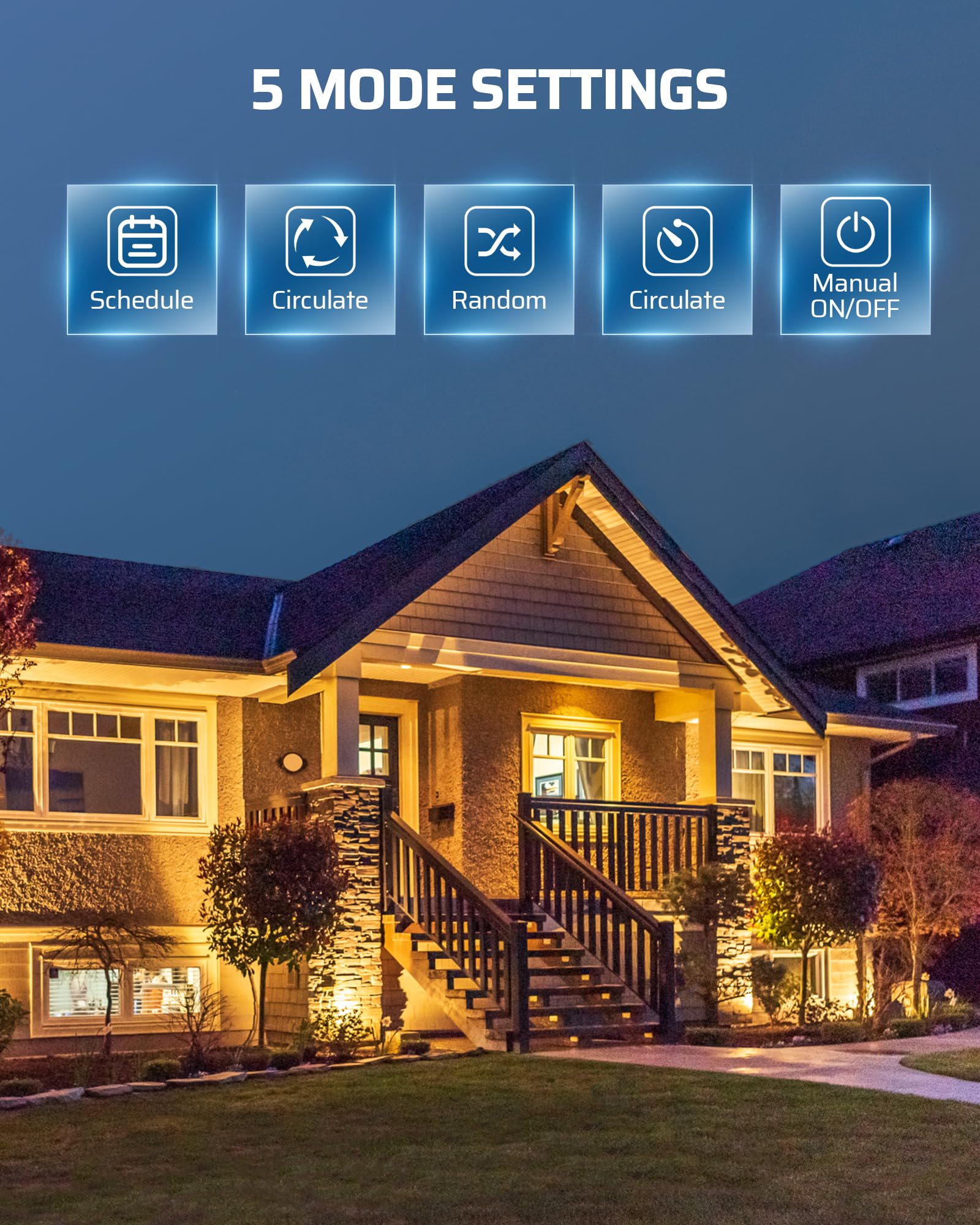 DEWENWILS compatible with Alexa and Google for voice controlled lighting.