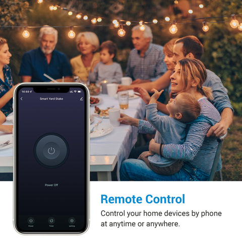 DEWENWILS yard stake in action with voice control via Alexa.