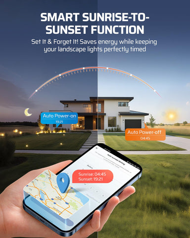 DEWENWILS dusk-to-dawn scheduling adapts to sunrise and sunset for convenience.