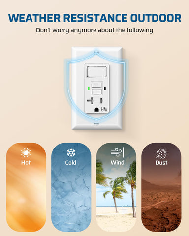 DEWENWILS setup in a bathroom or kitchen with a waterproof box.