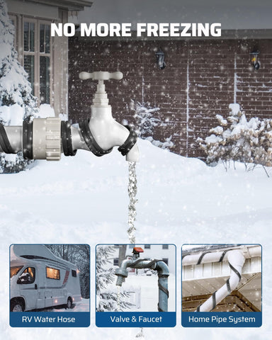 DEWENWILS built-in thermostat heat tape automatically activates at low temperatures.